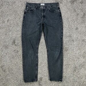 Agolde‎ Jamie High-Rise Button Fly Jeans Womens 30 Dark Wash Black Denim Casual